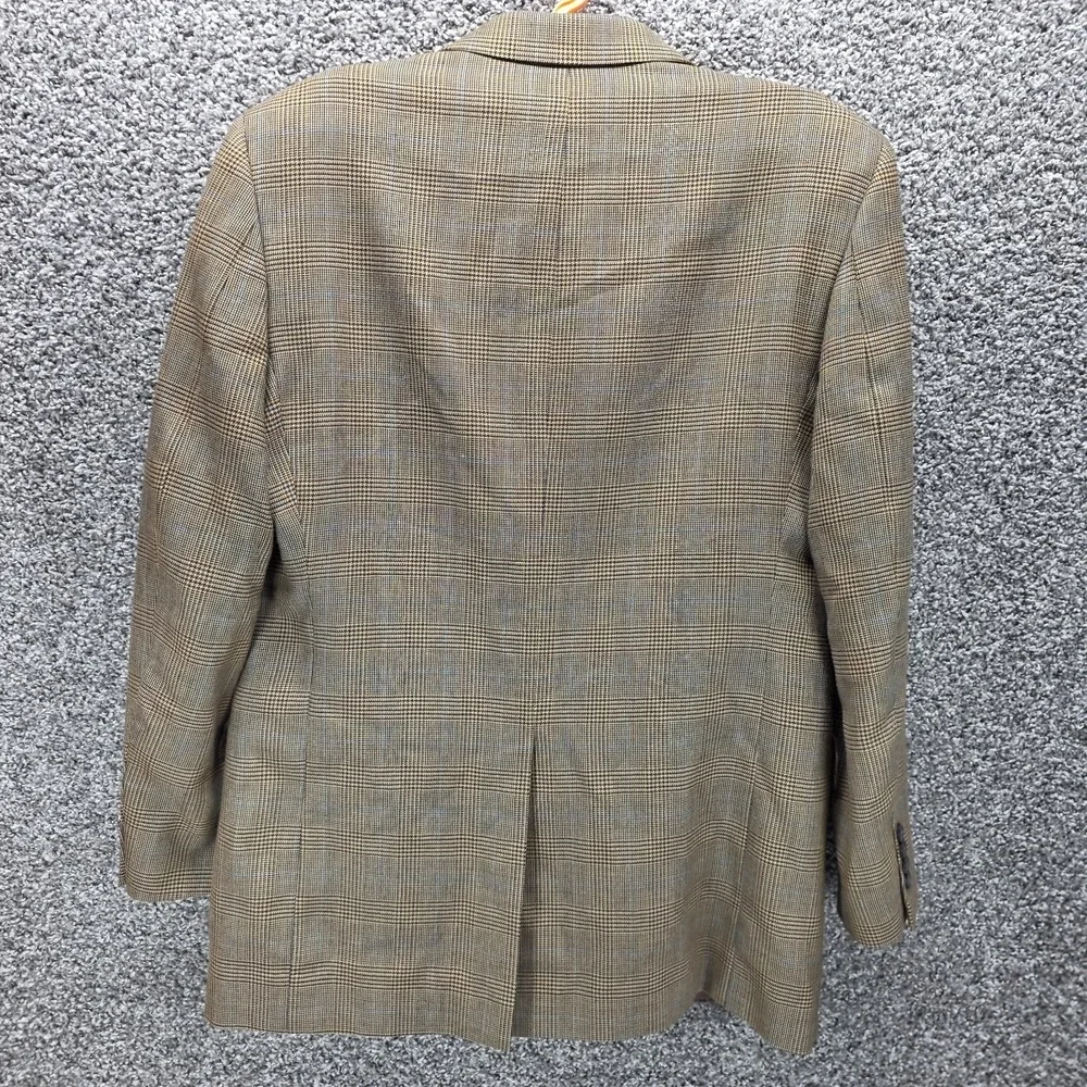 Brooks Brothers Madison 1818 Blazer Yorkshire Tweed Wool Men Sz 42L Glen Plaid